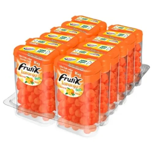 CONFEITO FRUTIX FRASCO LARANJA COM MENTA C/12UN
