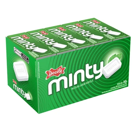 BALA TIPO PASTILHA MINTY HORTELA C/20UN 17G