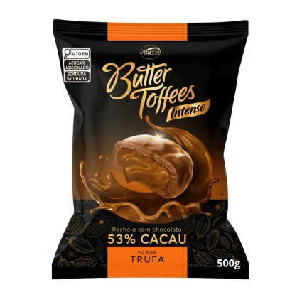 BALA BUTTER TOFFEE 53% CACAU 500G TRUFA