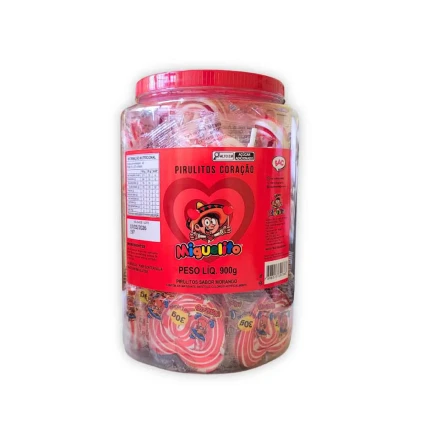 PIRULITO MIGUELITO CORACAO POTE VERMELHO 900G