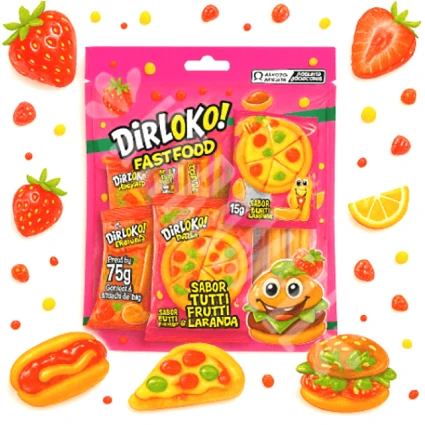 BALA DE GELATINA GUMMY FAST FOOD C/20UN