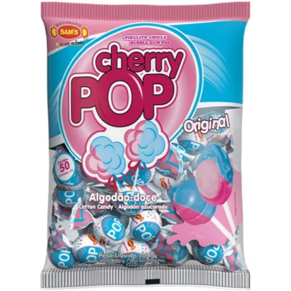 PIRULITO CHERRY POP ALGODAO DOCE SAMS C/50UN